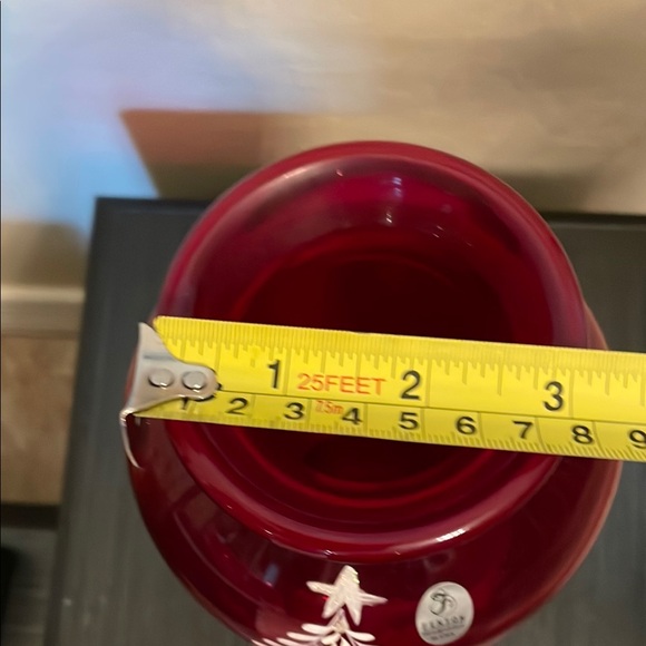 Stunning Fenton Red and White Christmas Tree Vase - Picture 7 of 9